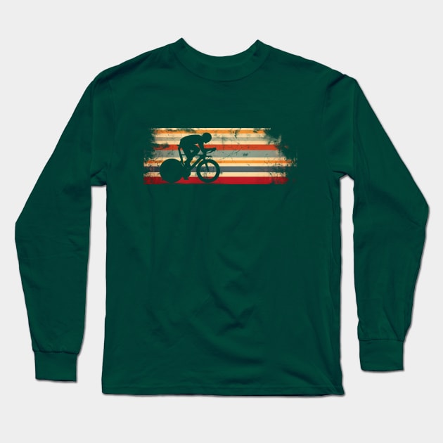 Vintage Retro Time Trial Gift Cycling Race Long Sleeve T-Shirt by Selknen 🔥